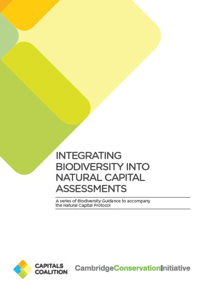 Integrating biodiversity into Natural Capital assessments. Capitals Coalition & Cambridge Conservation Initiative.