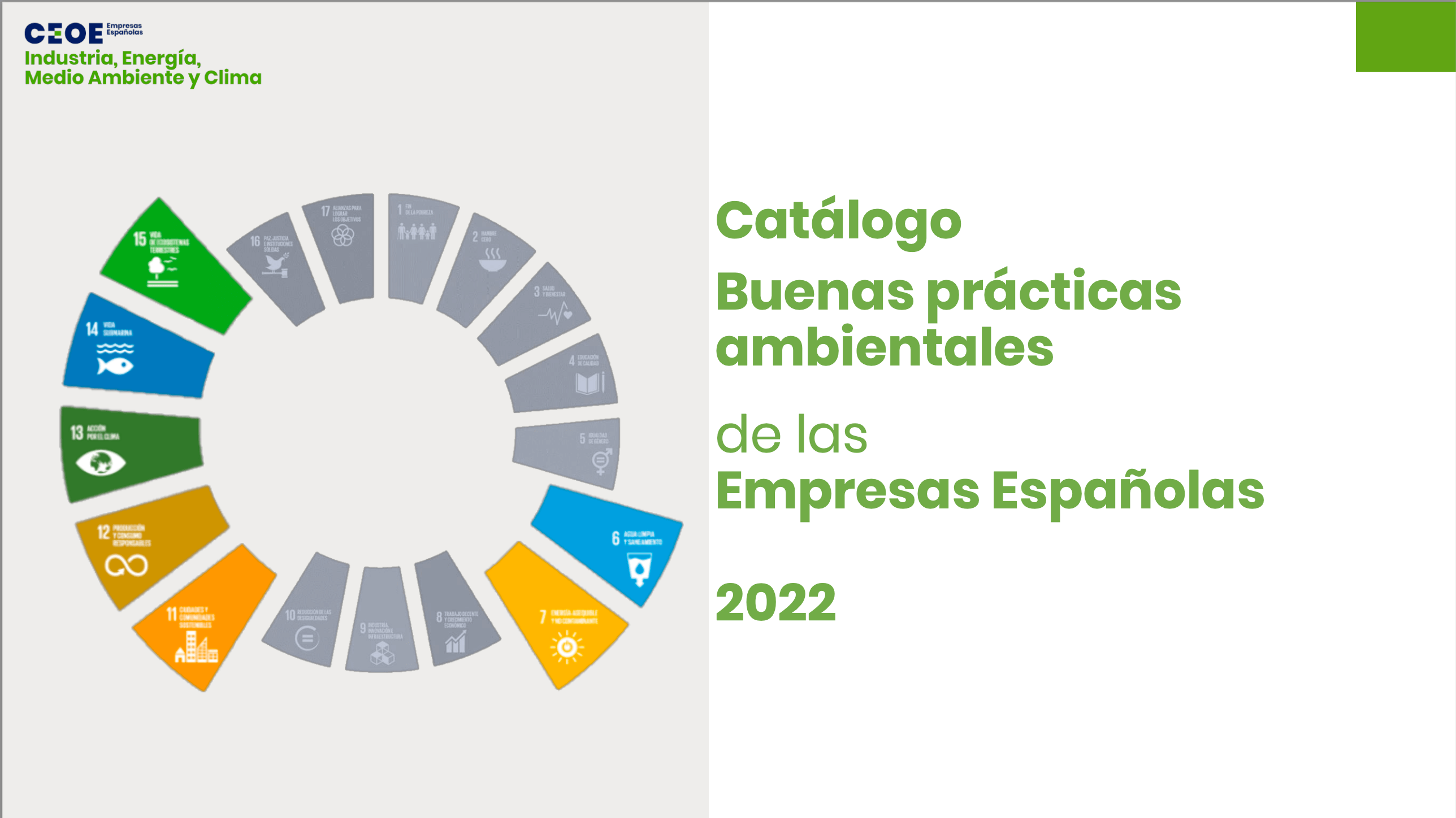 Catálogo de buenas prácticas ambientales de las empresas españolas 2022