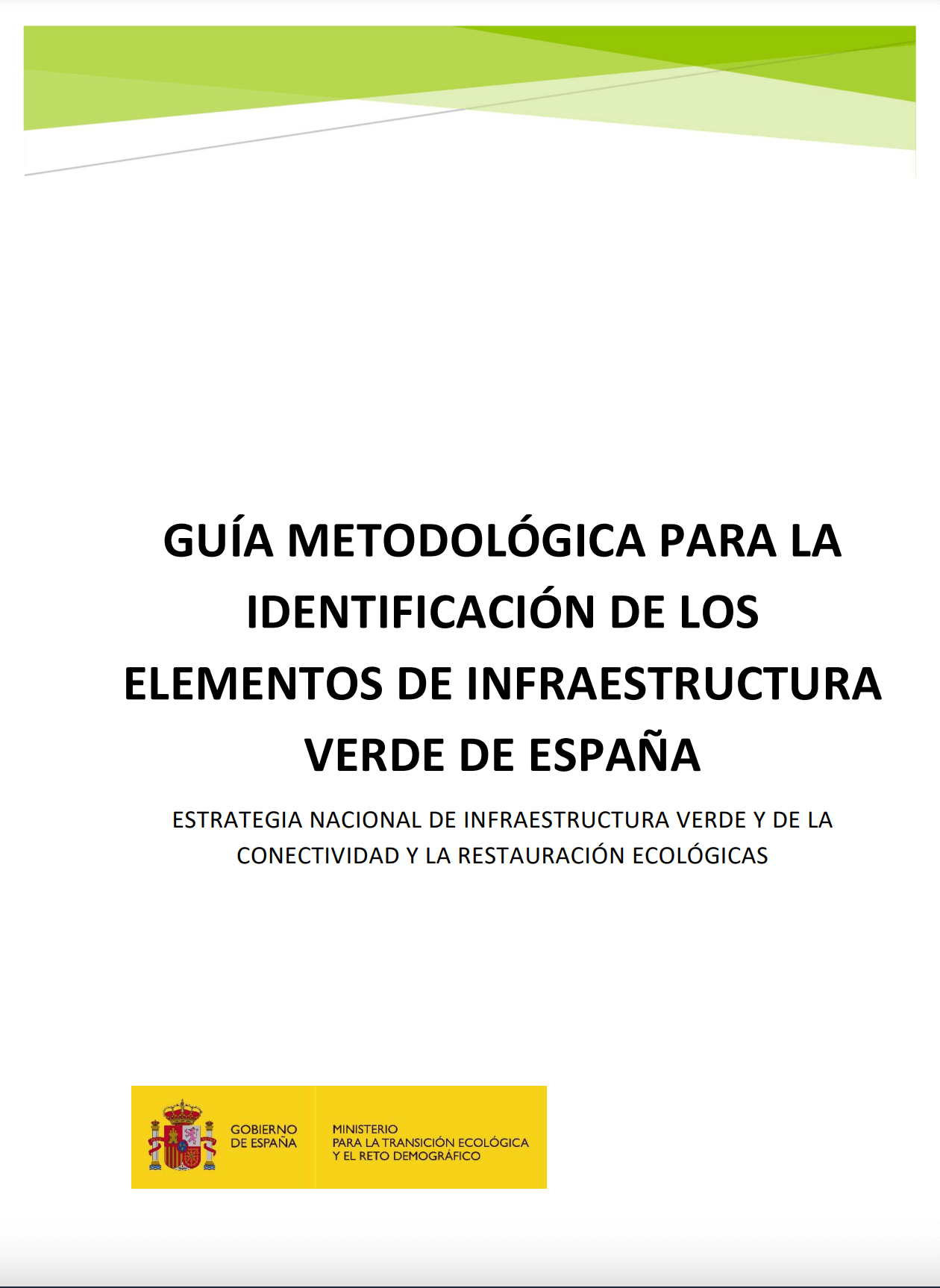 Methodological guide for the identification of green infrastructure elements in Spain