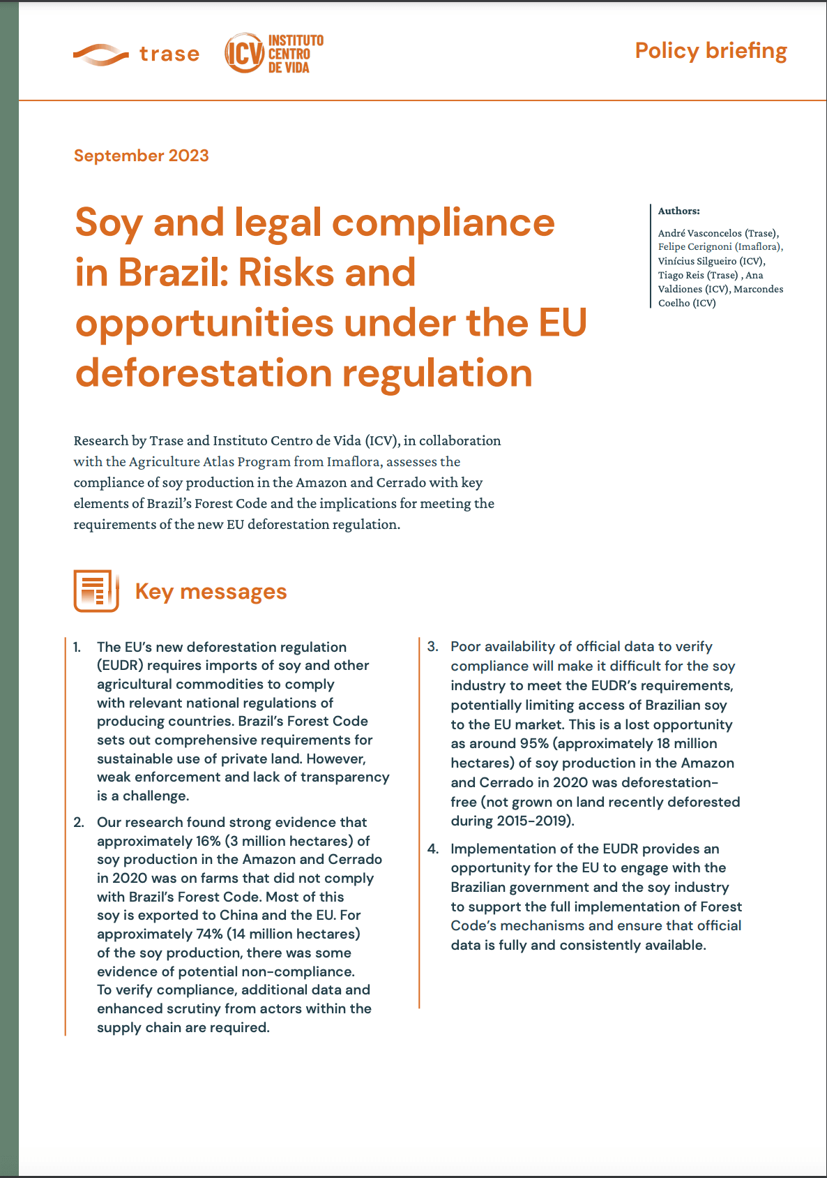 Soy and legal compliance in Brazil: Risks and opportunities under the EU deforestation regulation