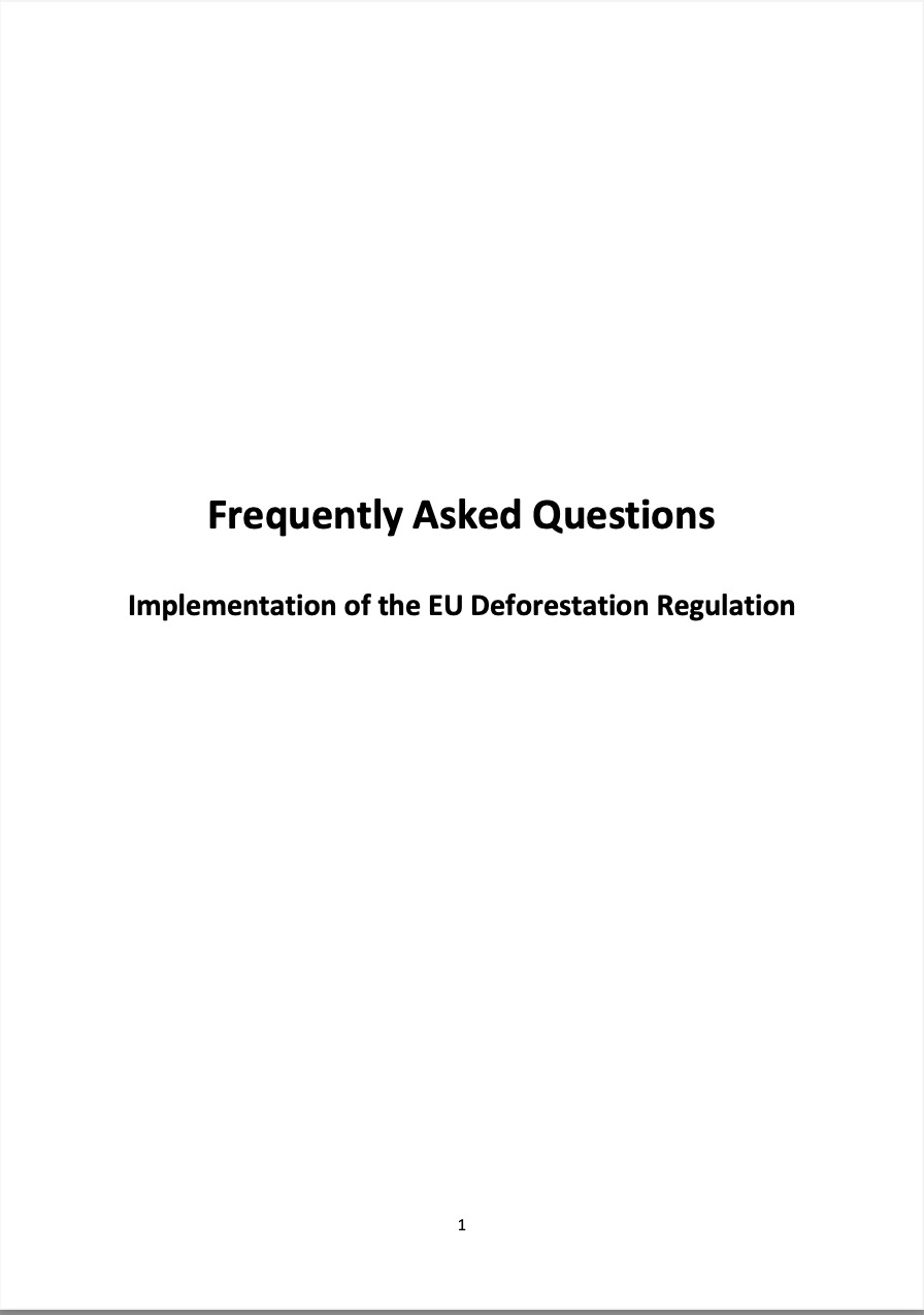 Frequently Asked Questions (FAQ) on the implementation of the EUDR Regulation