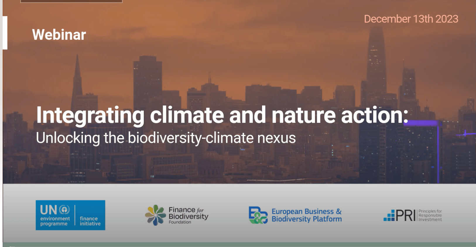 Integrating climate and nature action: Unlocking the biodiversity-climate nexus