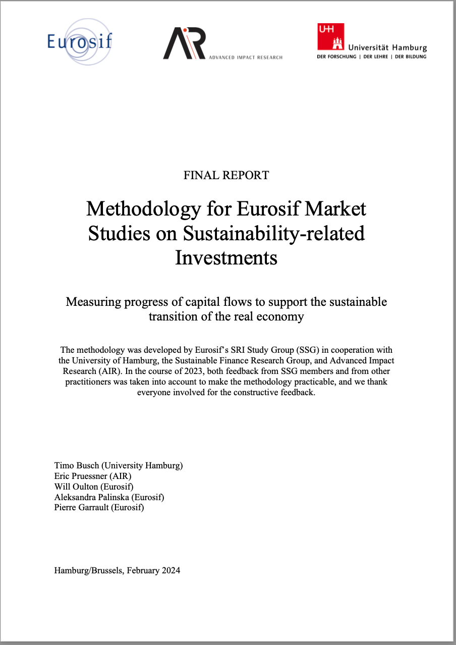 Methodology for Eurosif Market Studies on Sustainability-related Investments