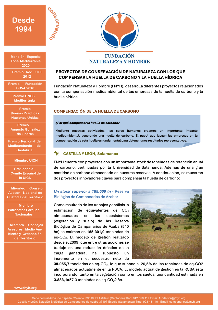 FHYN carbon footprint and water footprint offset projects