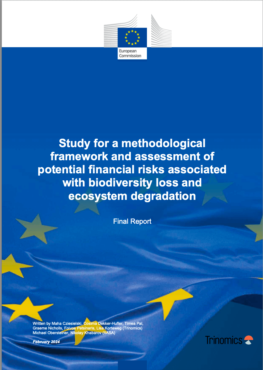 Study for a methodological framework and assessment of potential financial risks associated with biodiversity loss and ecosystem degradation