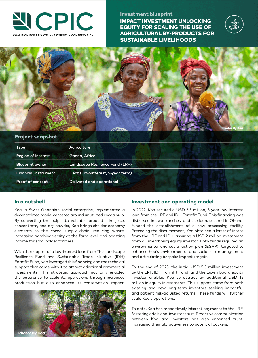 Impact investment unlocking equity for scaling the use of agricultural by-products for sustainable livelihoods
