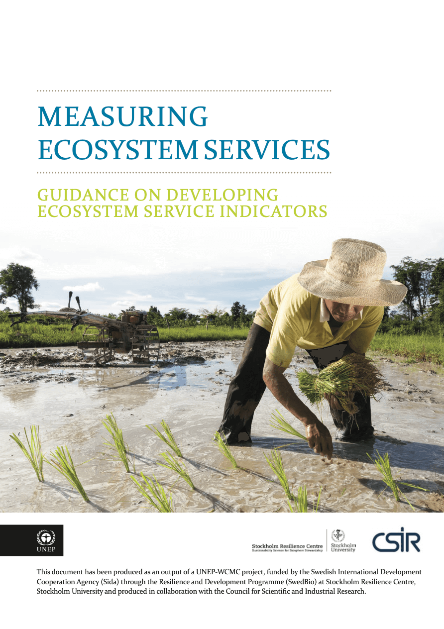Measuring ecosystem services: Guidance on developing ecosystem service indicators