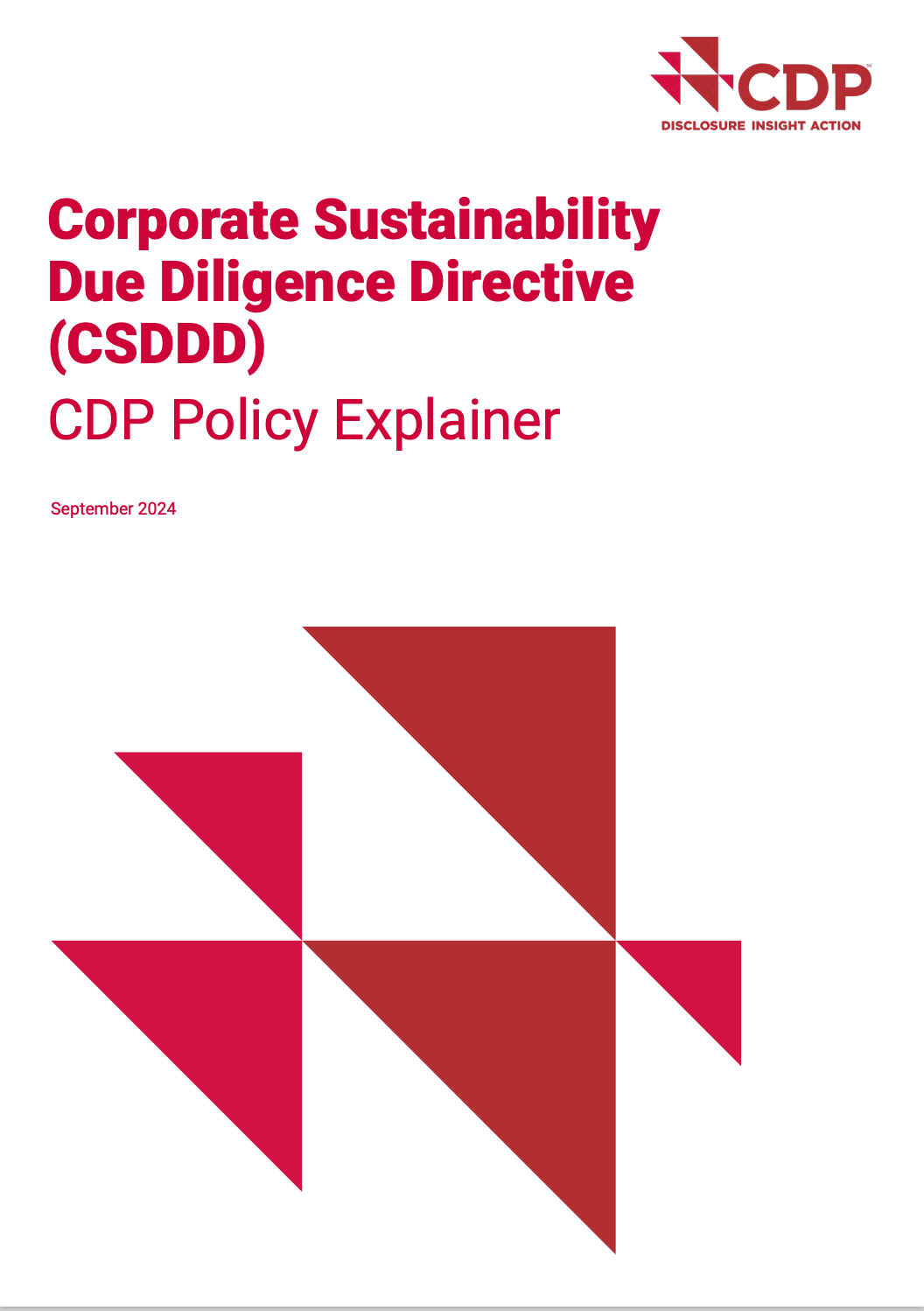 Corporate Sustainability Due Diligence Directive (CSDDD). CDP Policy Explainer