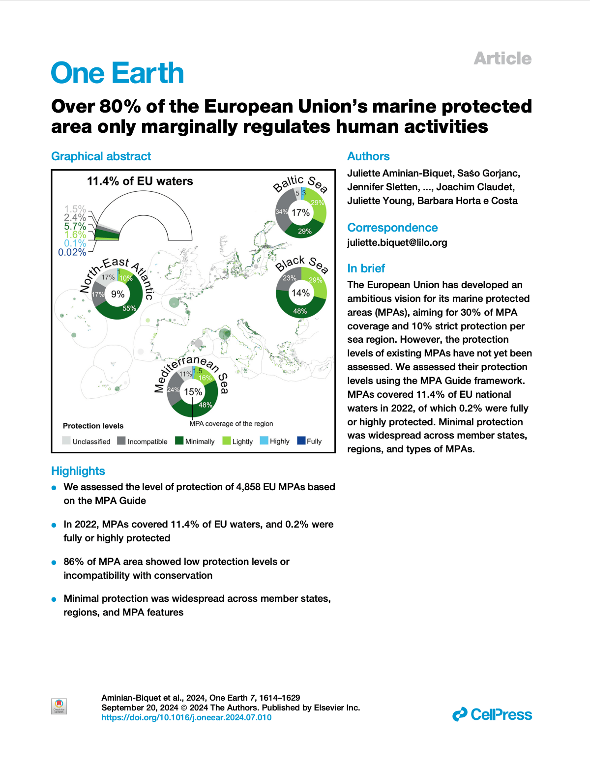 Over 80% of the European Union’s marine protected area only marginally regulates human activities