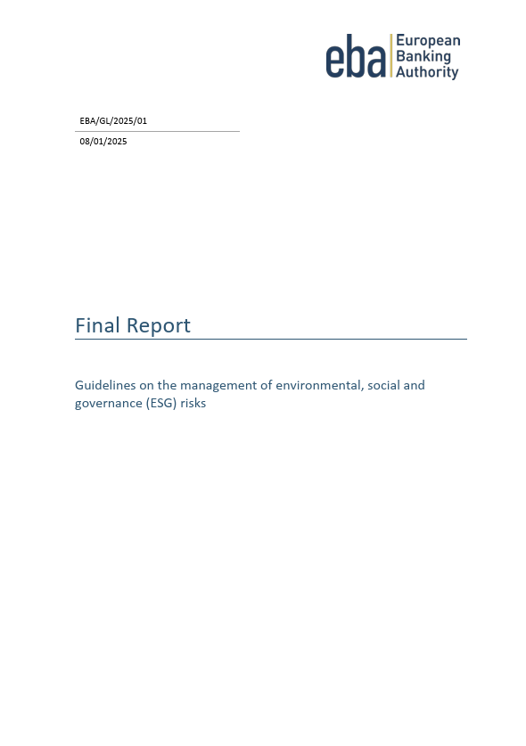 “Guidelines on the management of environmental, social and governance (ESG) risks “