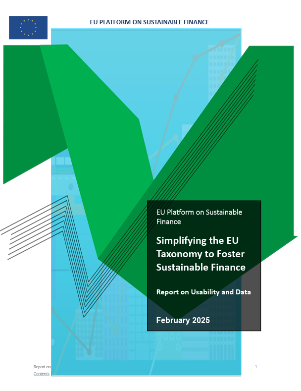 Platform on Sustainable Finance report: Simplifying the EU taxonomy to foster sustainable finance