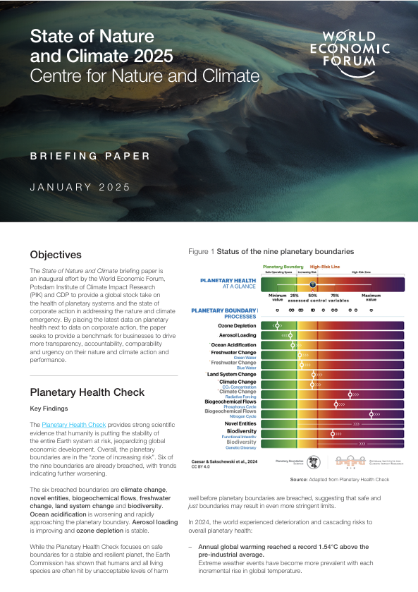 State of Nature and Climate 2025 Centre for Nature and Climate