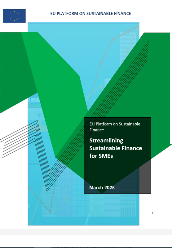 Platform on Sustainable Finance report: Streamlining sustainable finance for SMEs