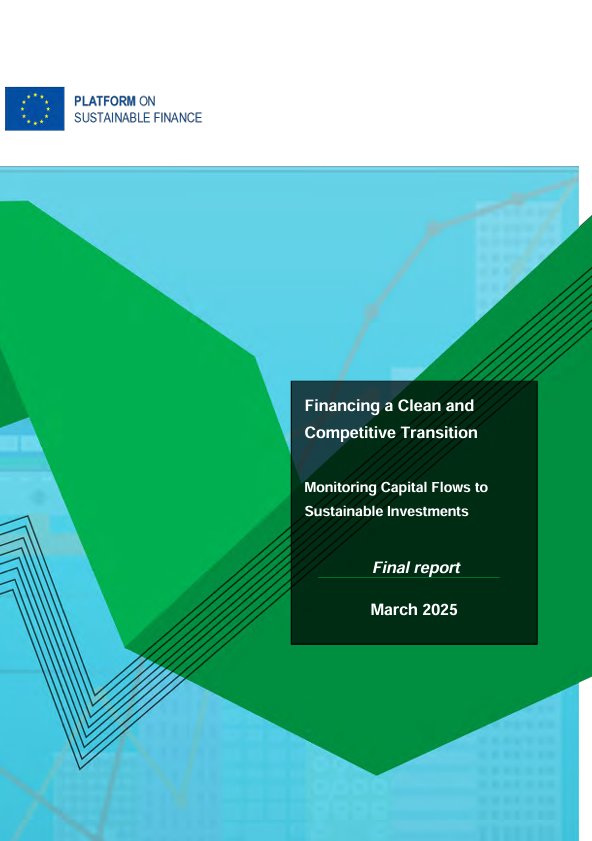 Platform on Sustainable Finance report: Monitoring capital flows to sustainable investments