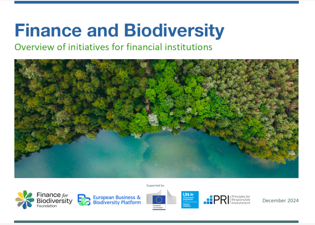 Finance and Biodiversity. Overview of initiatives for financial institutions