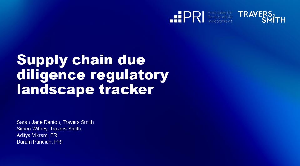Supply chain due diligence regulatory landscape tracker