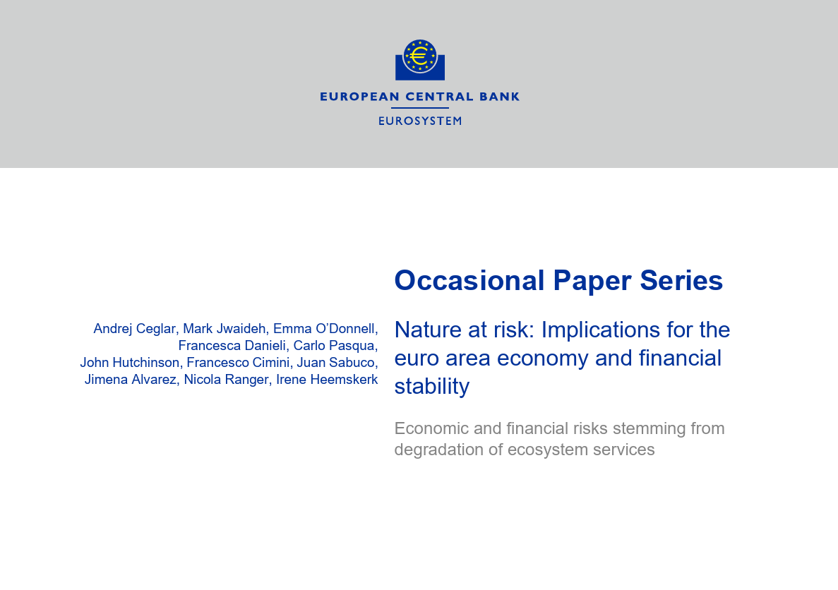 Nature at risk: Implications for the euro area economy and financial stability