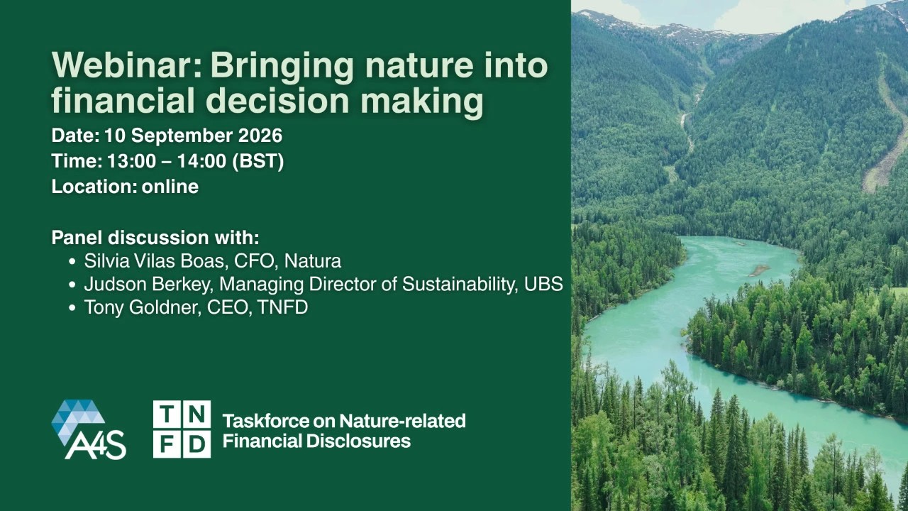 Webinar: Bringing nature into financial decision making