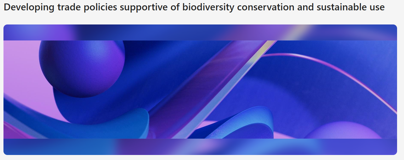 Developing trade policies supportive of biodiversity conservation and sustainable use